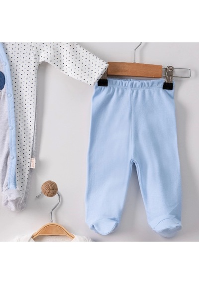 Candar 3 Ay Ayıcıklı Tulumlu Erkek Bebek 5'li Set Mavi