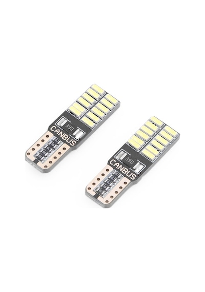 5 Adet T10 Led Beyaz 12v Park Led Plaka Tavan Led Ampul 24 Led
