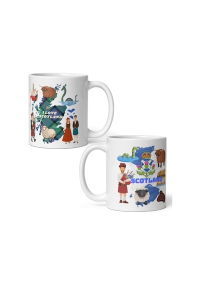 İskoçya Kupa Bardak 2 Adet Seyahat Hatıra Scotland Mug