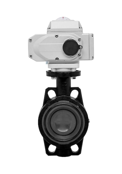 Unox Ø200 220v Ac Elektrik Aktüatörlü U-pvc Kelebek Vana Asit İçin