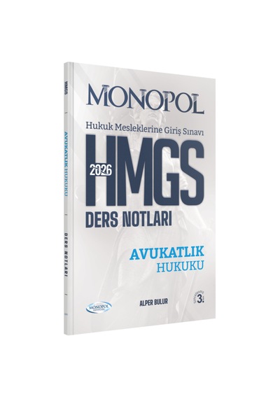Hmgs Avukatlık Hukuku Ders Notları 3. Baskı Monopol Yayınları