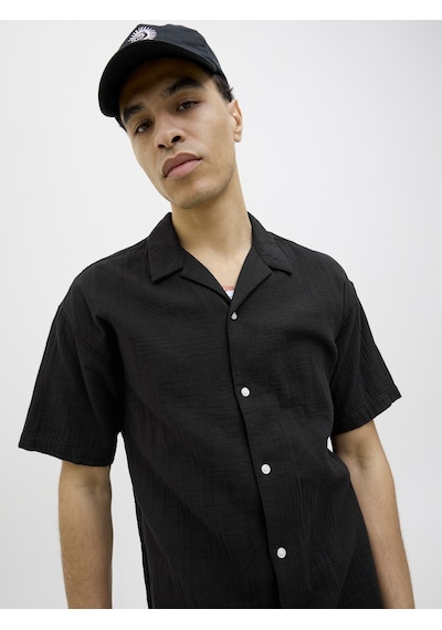 Jack & Jones Jack Jones Erkek Pamuklu Kısa Kollu Gömlek 12274798 Siyah Jack & Jones Jack Jones Erkek Pamuklu Kısa Kollu Gömlek 12274798 Siyah