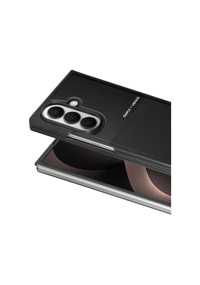 Samsung Galaxy Uyumlu Z Fold 8 Ultra Kılıf High Pu Deri Hdd Hbc-482 Siachen Case Siyah