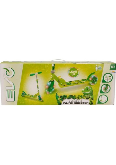 2 Tekerlekli Katlanabilir Inline Işıklı Scooter Yeşil