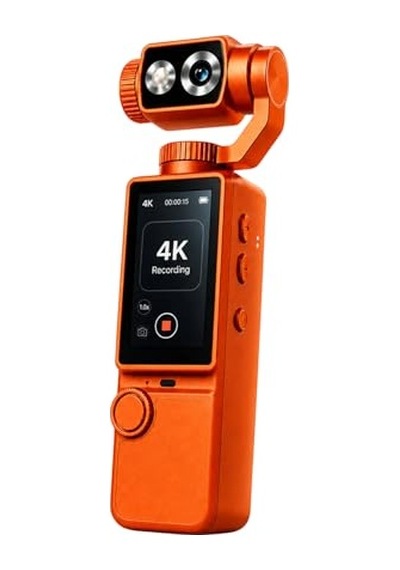 4k Hd Taşınabilir Vlog Spor Ve Aksiyon Kamerası, 2.0 Döndürülebilir Ips Ekran, Gimbal, 48 Megapiksel, Mp4, Micro S