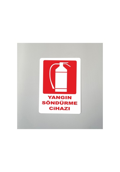Yangın Söndürme Cihazı Baskı Arkası Yapışkanlı Dekota Üzeri Arkası Yapışkanlı 14x20 Cm