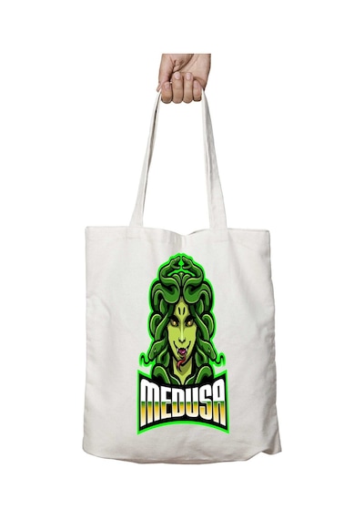 Art Hediye Medusa 2 İki Tarafı Kalıcı Baskılı Yıkanabilir Çanta Çok Renkli