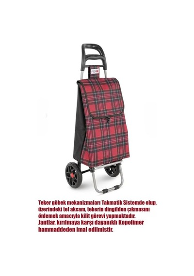 Tr Katlanabilir Pazar Arabası 36 Litre Çanta Kapasitesi, 25 Kg Taşıma, Büyük Tekerlekli Market & Alışveriş