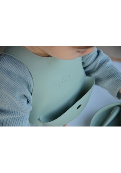 Oioi Silikon Mama Önlüğü - Aqua Green