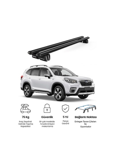Pençe Subaru Forester Ara Atkı 2013-2018 Uyumlu Siyah Ara Atkı Port Bagaj Tavan Barı