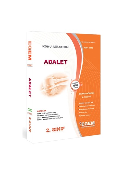 Aöf 2. Sınıf 4. Yarıyıl Adalet Bahar Konu Anlatımlı Soru Bankası