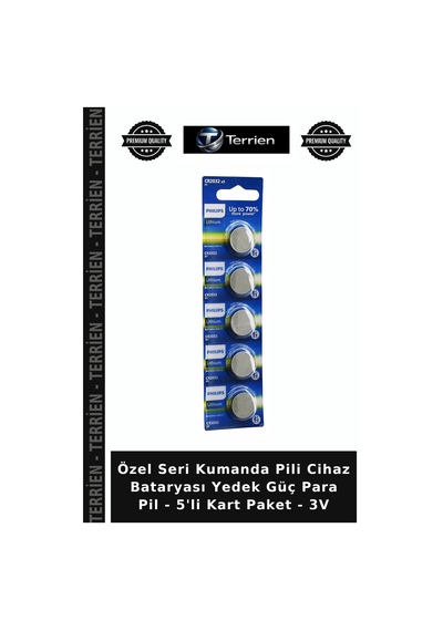 Özel Seri Kumanda Pili Cihaz Bataryası Yedek Güç Para Pil - 5'li Kart Paket - 3v