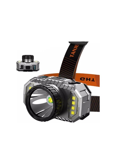 Peakstar Ps-010 800 Lümen Zoomlu Şarj Göstergeli Cob Led Usb Li Şarjlı Kafa Lambası Çok Renkli