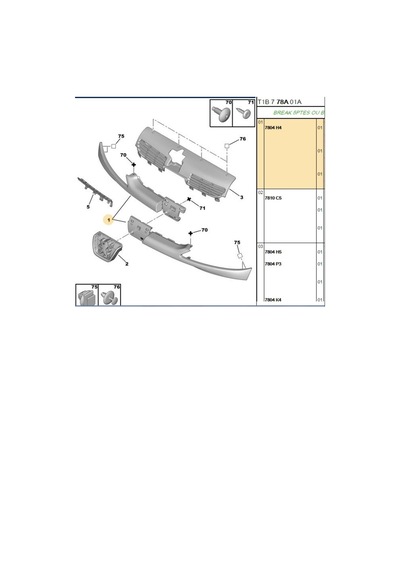 Ön Panjur Takım 206 Brs7804h4-00207804h4-fse22345001-mga941698-7804h4