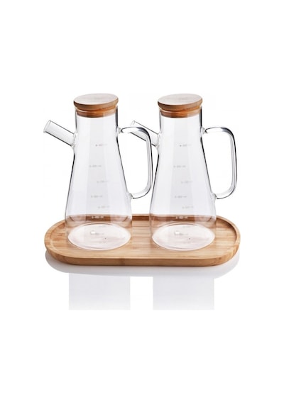 Borosilikat Cam Yağlık Standlı Set  2'Li 900 ML