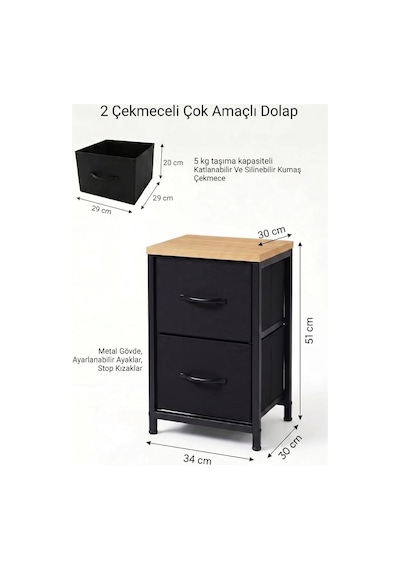 2 Raflı Metal Komodin Yan Sehpa Çok Amaçlı Dolap Organizer Mdf Tabanlı Kumaş Çekmece Çok Renkli 2 Raflı Metal Komodin Yan Sehpa Çok Amaçlı Dolap Organizer Mdf Tabanlı Kumaş Çekmece Çok Renkli