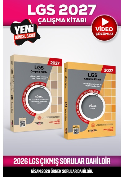 2027 Nisan Güncel 8. Sınıf Lgs Çıkmış Ve Meb Örnek Sorular Sözel Çalışma Kitabı 2'li Set