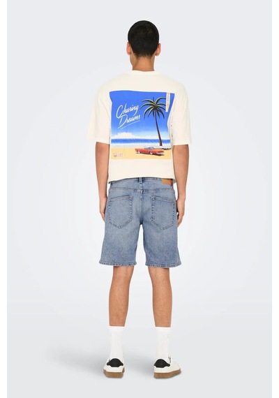 Only & Sons Erkek Onsweft Regular Fit Jean Şort 22032927 Mavi Mavi