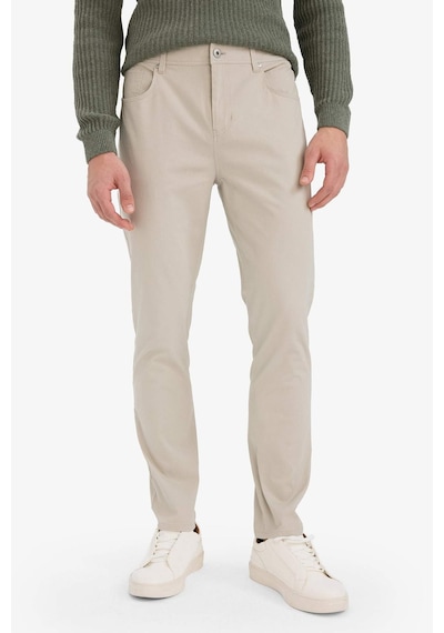 Defacto Slim Fit Dar Kesim Dar Paça Pantolon B2089ax25aubg766 Bej