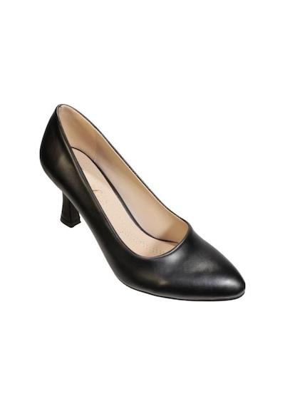 Yazkış Kadın Siyah Krem Cilt 7cm Kadeh Topuk Stiletto Ayakkabı 001