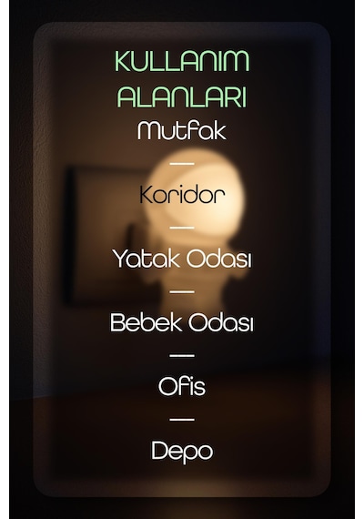 Astronot Gece Lambası On/off Tuşlu Koridor Hol Işığı Uyuma Işığı Beyaz Işık Beyaz Gc03 Beyaz