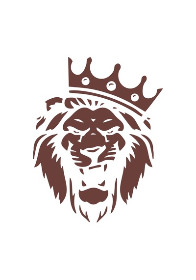 Kral Tacçlı Aslan Sticker 17x17 Cm Kahverengi