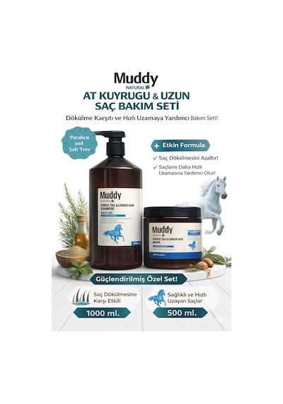 Muddy Horse Tail Shampoo 1 L + Maske 500 ML