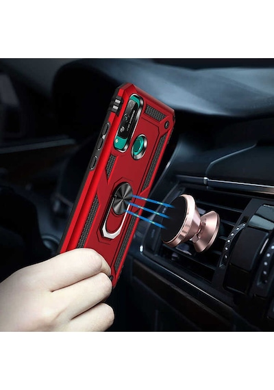 Huawei P40 Lite E Kılıf Zore Vega Kapak Gold