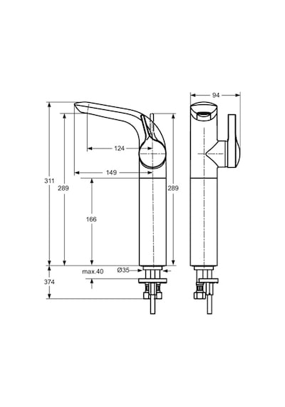 Ideal Standard Melange Tezgah Üstü Lavabo Bataryası - A4266aa- Krom