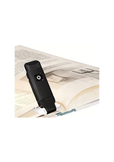 Siyah Renk Kitap Okuma Işığı 3 Farklı Işık Rengi 3 Kademe Işık Kitap Ayıracı Usb Şarjlı Çok Renkli