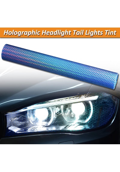 Mavi Hologram Petek Desen Far Stop Filmi Far Folyosu Far Çizik Çizilme Engelleyici Folyo 100 X 30 Cm 00 Şüscaroto Aksesuar
