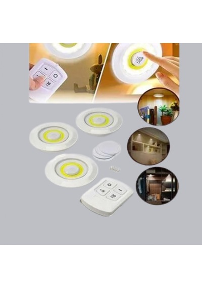 Kablosuz 3'lü Led Spot Lamba Seti Uzaktan Kumandalı Enerji Tasarruflu Aydınlatma Diğer