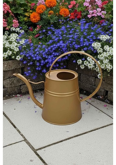 Sophia 2 Litre Metal Çiçek Saksı Sulama Kabı Modern Dekoratif Çok Amaçlı Sulak Bakır