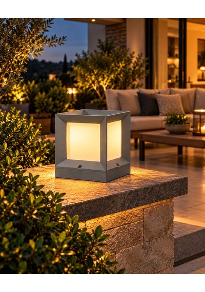 Gri Renk E27 Duylu Elektrikle Çalışır Set Üstü Bahçe Duvar Apliği, Duvar Üstü Modern Armatür