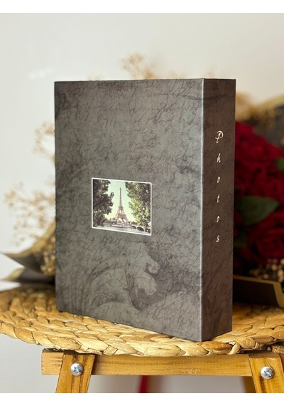 Rabsev Fotoğraf Albümü 10x15cm 200 Fotoğraf Kapasiteli Renkli Eyfel Desenli Anı Albümü