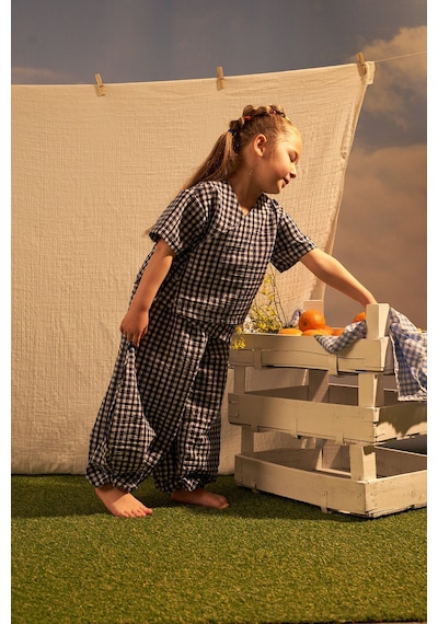 Oh La La Koala Lacivert Daisy Picnic Serisi Kruvaze Takım