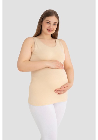 Arma Yıldız Hamile Atlet Kalın Askılı Pamuklu Likralı Esnek Ten 3'lü Paket