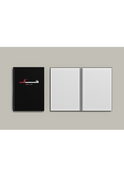 Notebook for Developers - Deadline - Siyah - Kısmi Lak'lı Sert Mukavva Kapak - 100 Yaprak - Kareli - Spiralli Defter