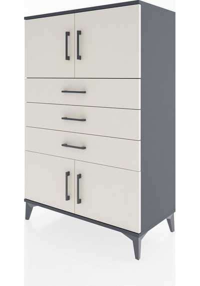 Hyperion Dolap Tek Raflı 3 Çekmeceli 4 Kapaklı 88x44x134 Antrasit-aytaşı Antrasit Hyperion Dolap Tek Raflı 3 Çekmeceli 4 Kapaklı 88x44x134 Antrasit-aytaşı Antrasit