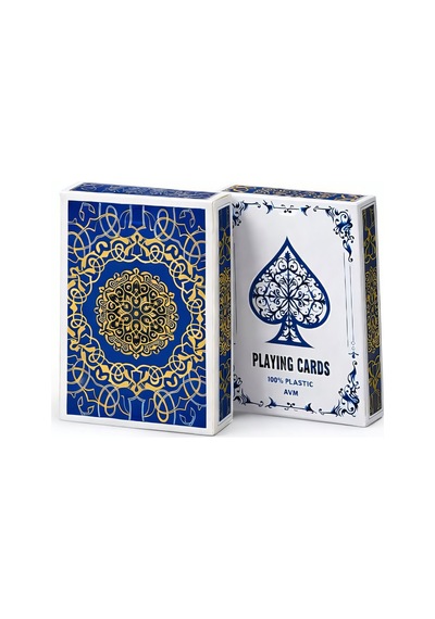 Mavi Jumbo Boy Pvc Plastik Su Geçirmez İskambil Poker Oyun Kağıdı Rd61mv