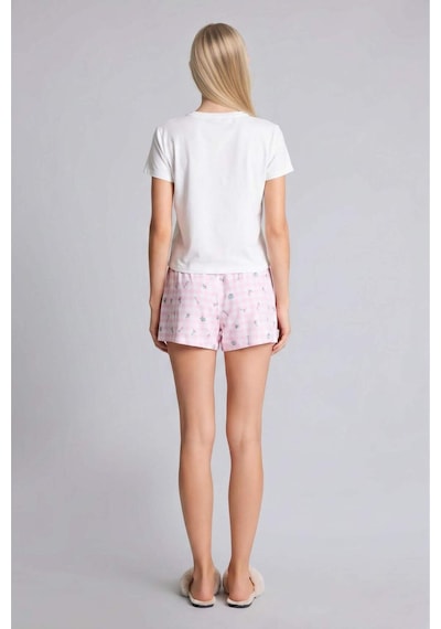 Defacto Regular Fıt Kısa Kollu 2li Açık Pembe Şortlu Pijama Takımı H6954ax26smpn648 Pembe-pn648