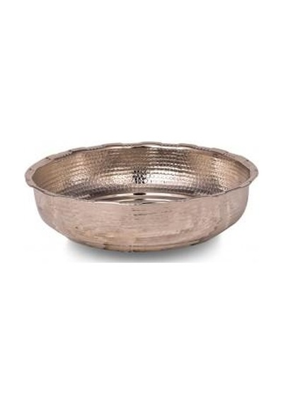 Turna Bakır Kurnacı Hamam Tası 20 CM Makine İşleme Nikel Turna40 Gümüş