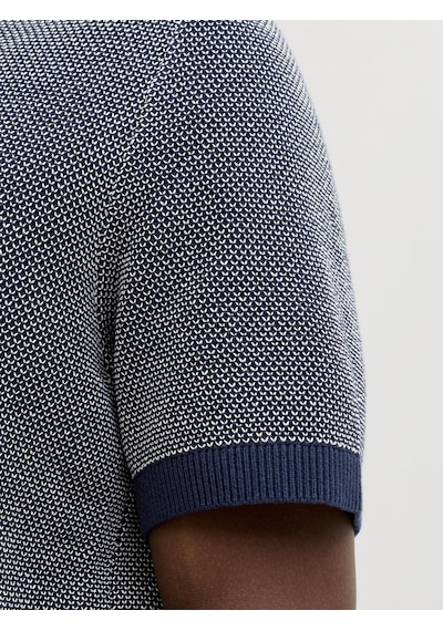 Jack & Jones Erkek Regular Fit Split Yaka Triko Tisört - Heaston - 12294733 Naval Academy