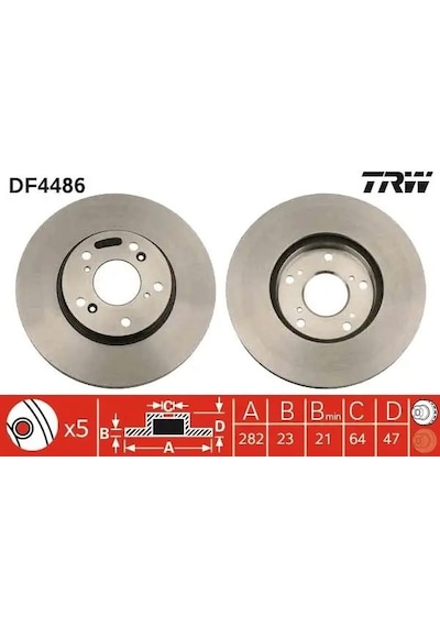 Honda Civic 10 Fren Diski On 2016-2024 Trw Df4486 2adettir