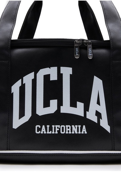 Ucla Tracy Siyah Suni Deri Baskılı - Unisex Çanta Siyah