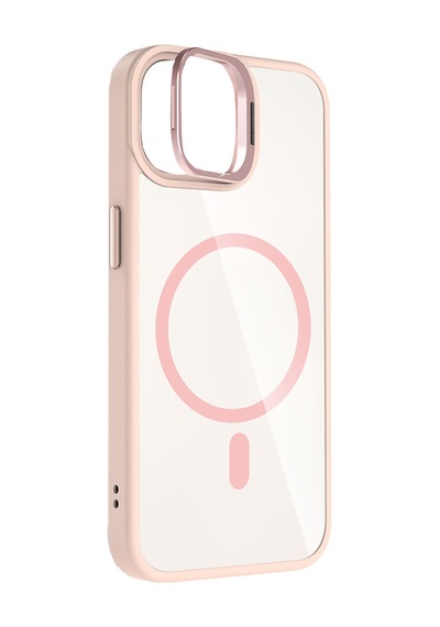 Joko Apple Uyumlu   iPhone 11 Remim Lensli Magsafe Standlı Kapak - Pembe