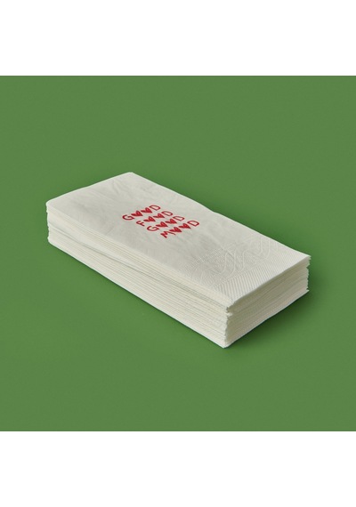 Kitchen 20'li Kalpli Desen Peçete - Kırmızı / Beyaz - 16x8 Cm Renkli