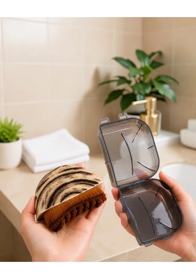 Astraltech Masaj Fırçası Ahşap Desenli Yumuşak Kıllı Vücut Banyo Fırçası