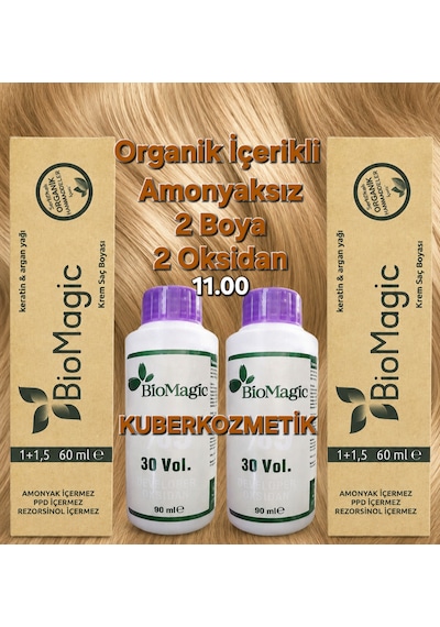 Biomagic 11.00 Fildişi Organik İçerikli Amonyaksız Kalıcı Saç Boyası 2 Boya 2oksidan