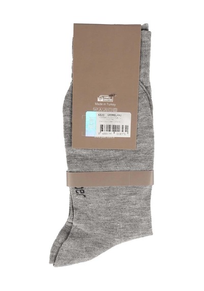Jiber Erkek Bambu Likralı Uzun Çorap 5500 - 6 Adet Gri Melanj